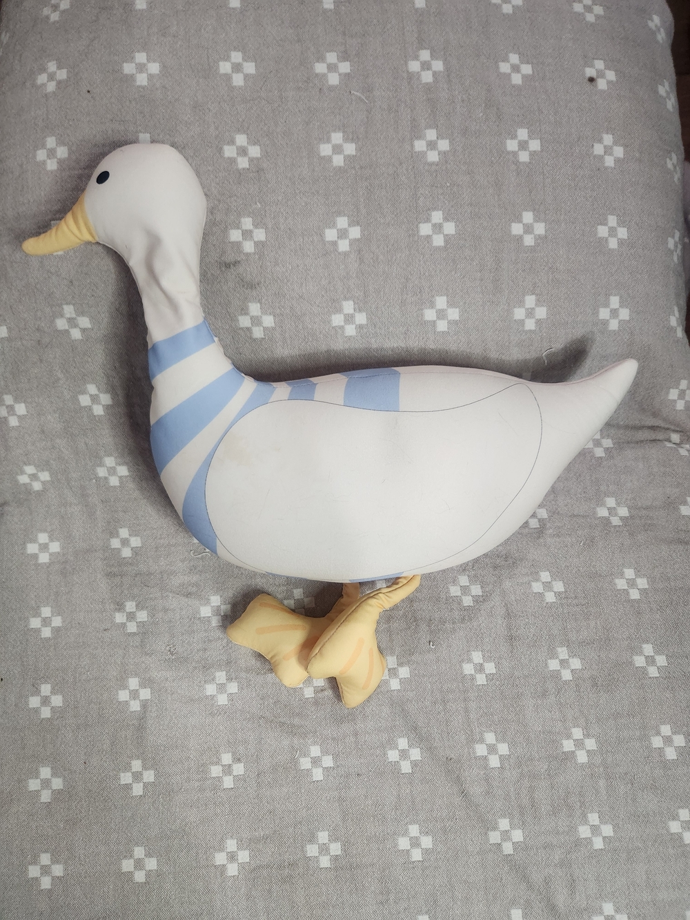 Sleepy Duck 2-in-1 Convertible PillowPlush Duck Bird Toy White Light Blue